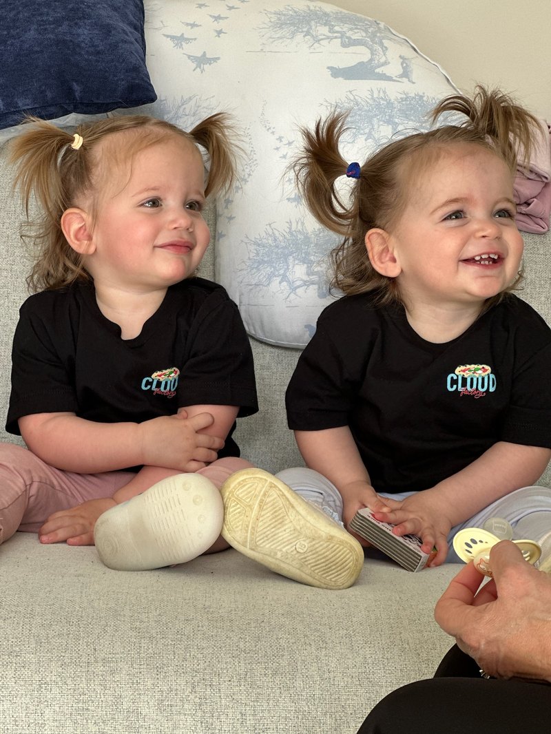 Little Cloud Factory fans in branded tees